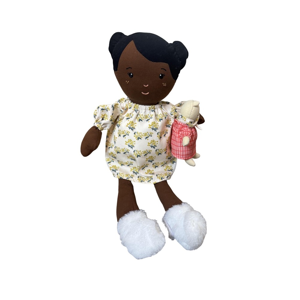 Manhattan Toy Playdate Friends Girl Soft Rag Doll With Teddy Bear‎ Plush Set